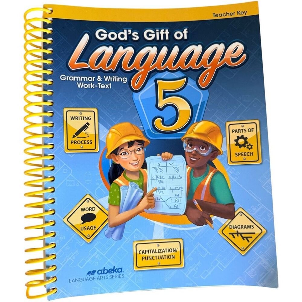 Abeka 5th Grade 5 Gods Gift of Language Grammar Writing Teacher Curriculum Key